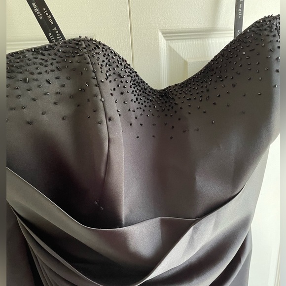 Alfred Angelo Black Strapless Beaded Satin Dress Size 22 - Picture 2 of 8